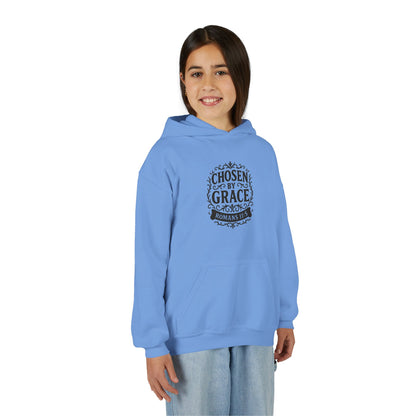 Chosen by Grace (Black Lettering) Youth Heavy Blend Hooded Sweatshirt