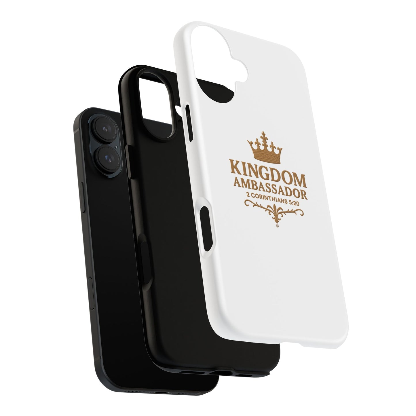 Kingdom Ambassador (Gold Lettering) Rugged Phone Case, Inspirational Mobile Cover, Gift for Faith Lovers, Faith-Based Protector