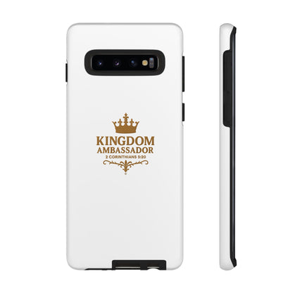 Kingdom Ambassador (Gold Lettering) Rugged Phone Case, Inspirational Mobile Cover, Gift for Faith Lovers, Faith-Based Protector