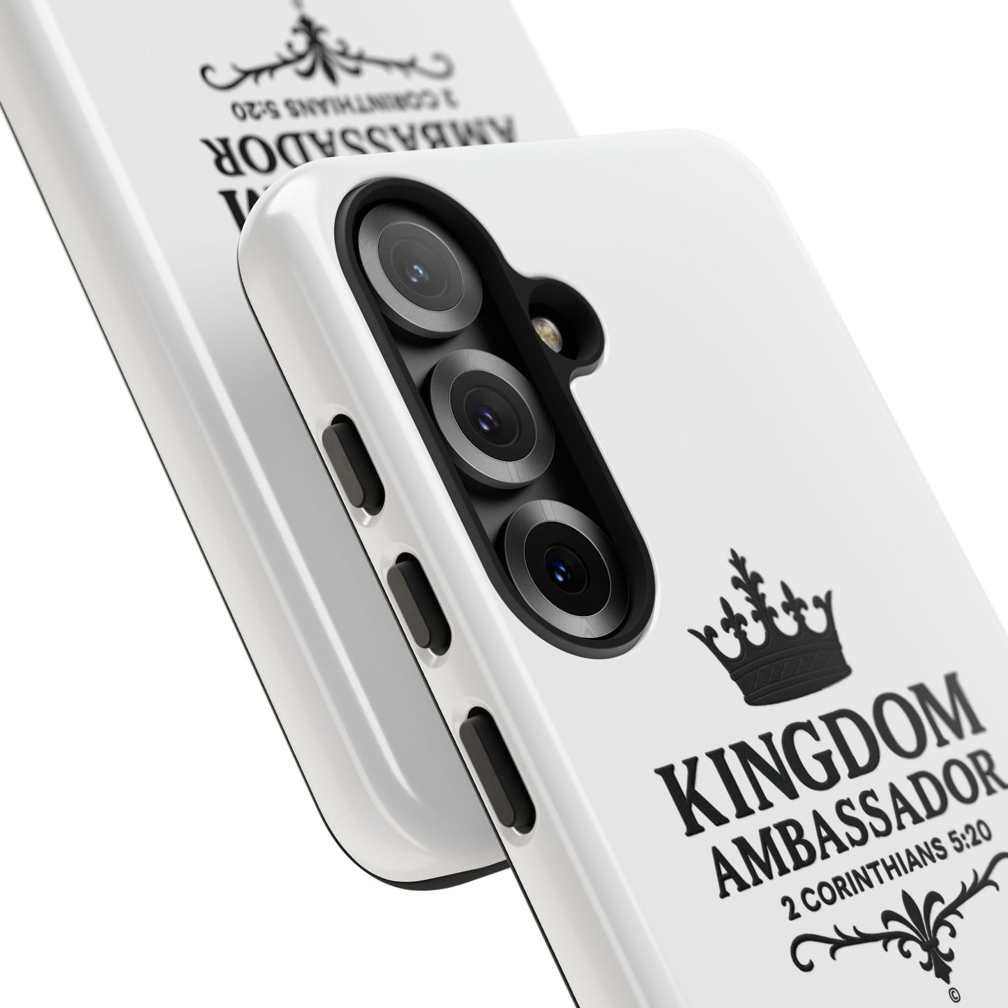 Kingdom Ambassador (Black Lettering) Rugged Phone Case, Inspirational Mobile Cover, Gift for Faith Lovers, Faith-Based Protector