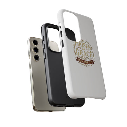 Chosen by Grace (Color), Rugged Phone Case, Inspirational Mobile Cover, Gift for Faith Lovers, Faith-Based Protector