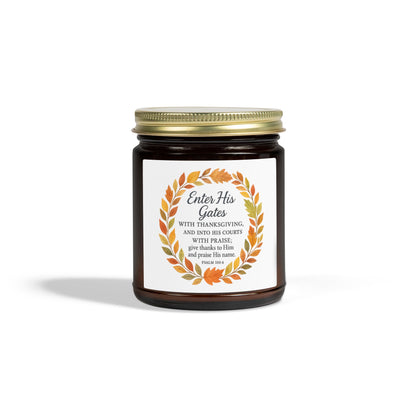 Enter His Gates with Thanksgiving Candles for Home Decor | Aromatherapy, Inspirational Gift Idea, Relaxation, Fall Decor