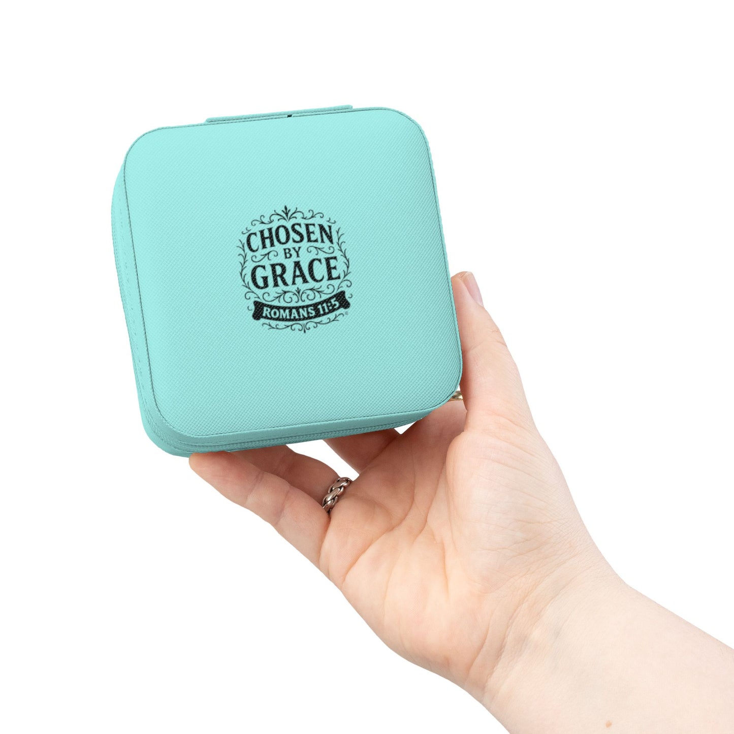 Chosen by Grace Elegant Jewelry Travel Case for Minimalist Adventurers, Portable Accessory Organizer, Perfect for Travel, Gifts, Special Occasions