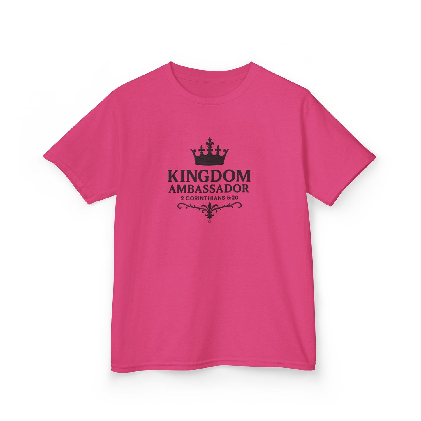 Kingdom Ambassador (Black Lettering) Kids Tee, Faith-based Inspirational Apparel, Gift for Believers, Youth Fashion, Bible Verse Shirt, Meaningful Gift