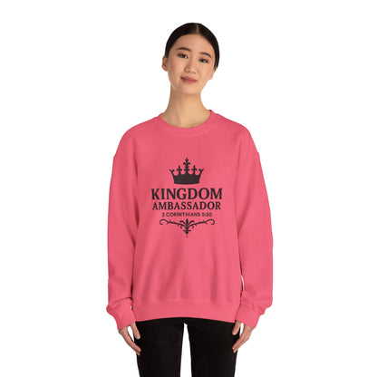 Kingdom Ambassador Sweatshirt (Black Lettering), Unisex Crewneck, Biblical Inspiration, Faith Apparel, Gift for Believers, Church Events