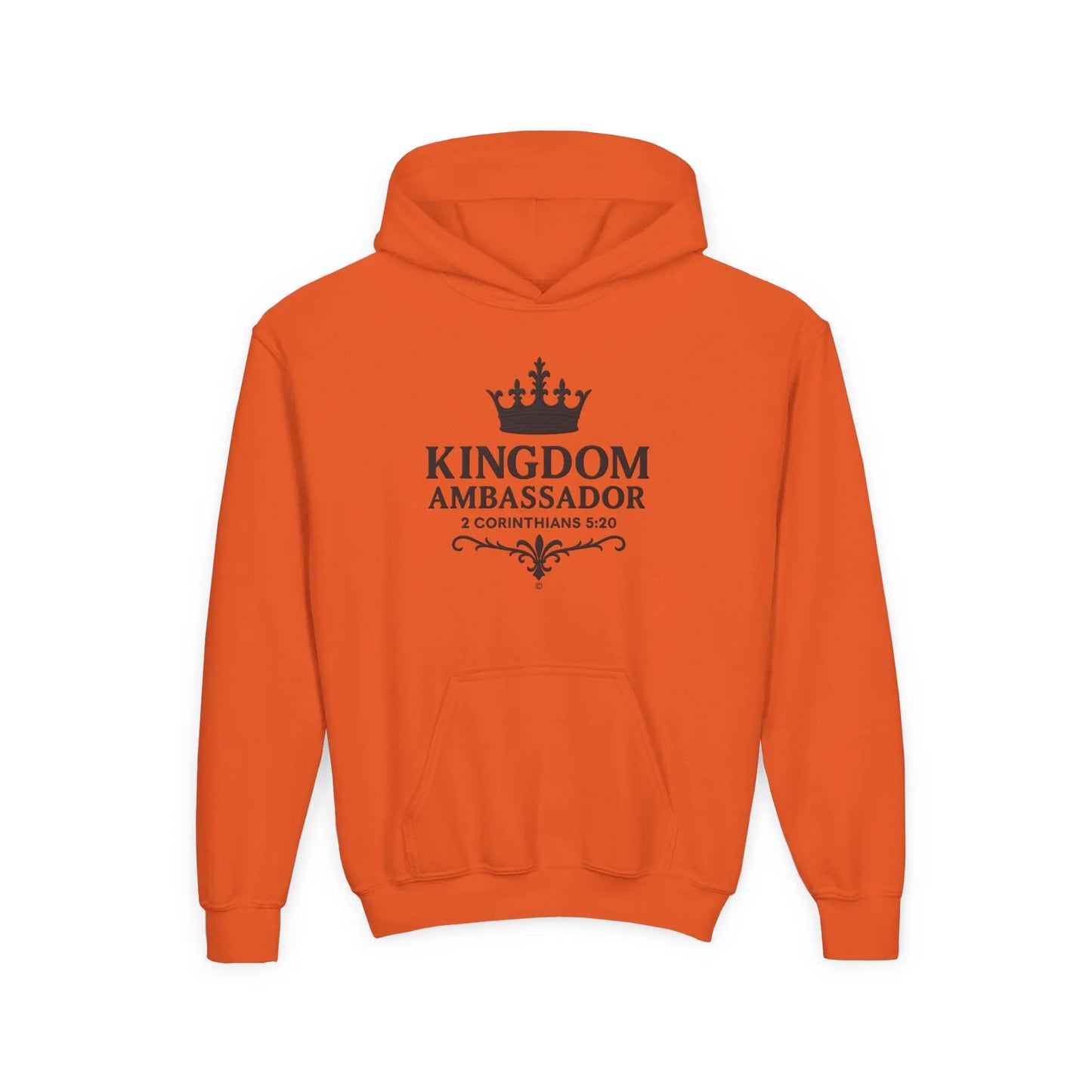 Kingdom Ambassador Youth Hoodie, Inspirational Sweatshirt for Kids, Bible Verse Apparel, Perfect Gift for Young Believers, Comfortable [...] - Cross Apparel USA