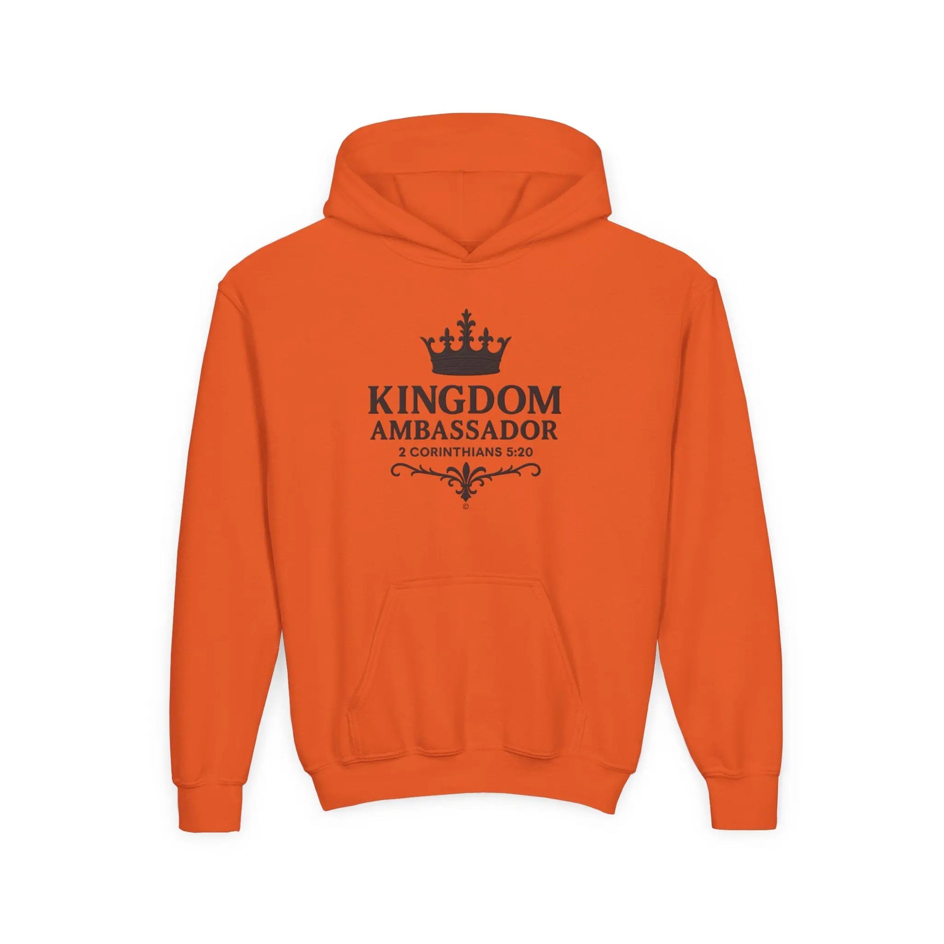 Kingdom Ambassador Youth Hoodie, Inspirational Sweatshirt for Kids, Bible Verse Apparel, Perfect Gift for Young Believers, Comfortable [...] - Cross Apparel USA