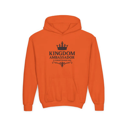 Kingdom Ambassador Youth Hoodie, Inspirational Sweatshirt for Kids, Bible Verse Apparel, Perfect Gift for Young Believers, Comfortable [...] - Cross Apparel USA