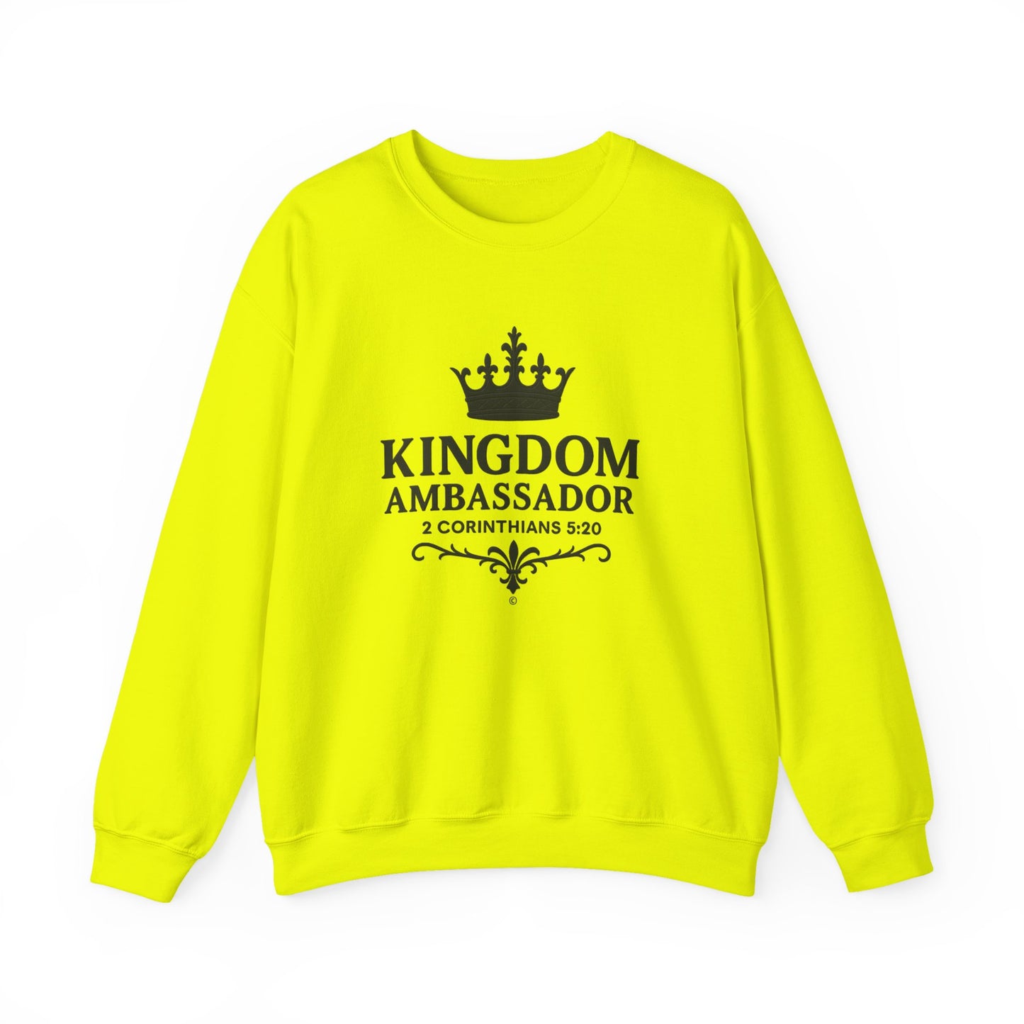 Kingdom Ambassador Sweatshirt (Black Lettering), Unisex Crewneck, Biblical Inspiration, Faith Apparel, Gift for Believers, Church Events