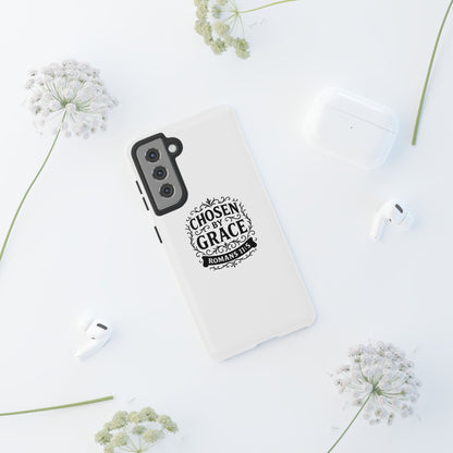 Chosen by Grace (Black Lettering), Rugged Phone Case, Inspirational Mobile Cover, Gift for Faith Lovers, Faith-Based Protector