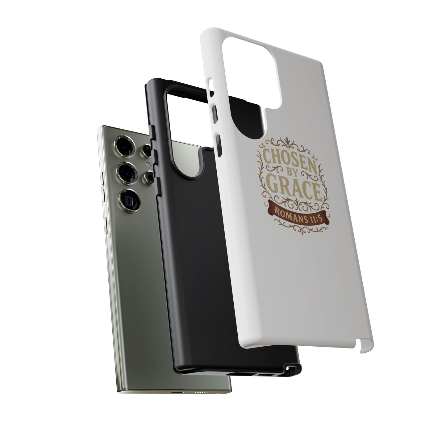 Chosen by Grace (Color), Rugged Phone Case, Inspirational Mobile Cover, Gift for Faith Lovers, Faith-Based Protector
