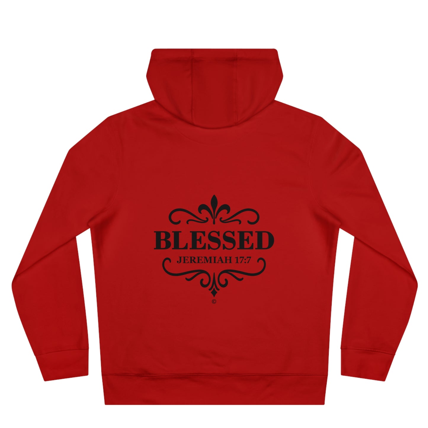 Blessed (Small Design on front plus Large Design on back) Hooded Sweatshirt, Faith-Based Hooded Sweatshirt, Inspirational Apparel, Unique Gift for Believers