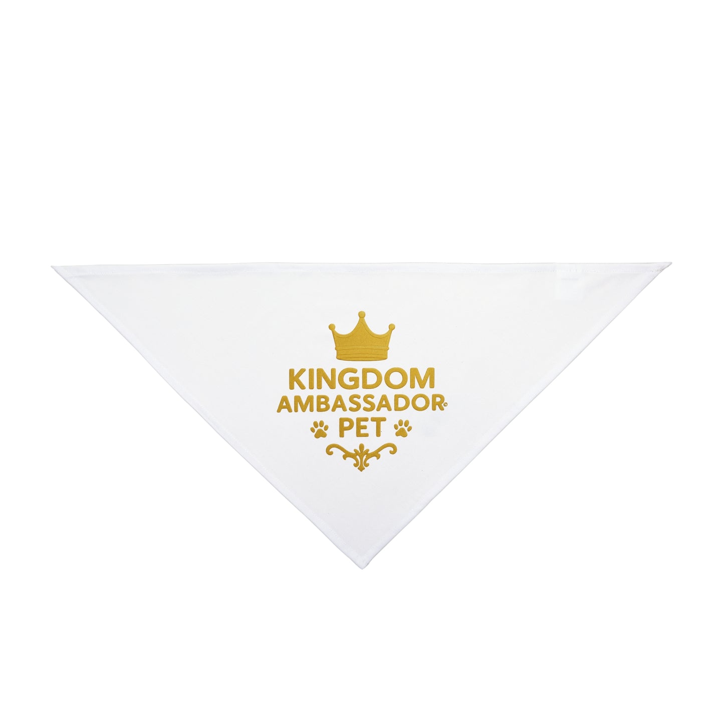 Kingdom Ambassador Pet (Gold Lettering) Bandana, Design for Stylish Dogs, Inspirational Pet Bandana, Gifts for Pet Lovers