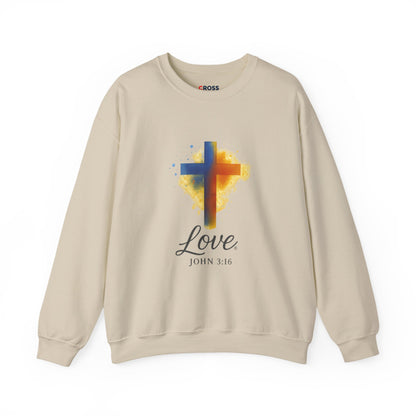 Love (Black Lettering) Unisex Crewneck Sweatshirt, Inspirational Apparel, Casual Wear, Gift for Believers, Church Outing Attire, Daily Comfort Wear