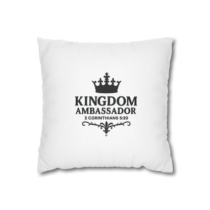 Kingdom Ambassador (Black Lettering) Square Pillow Cover | Inspirational Home Decor | Gifts for Faith (Pillow not included)