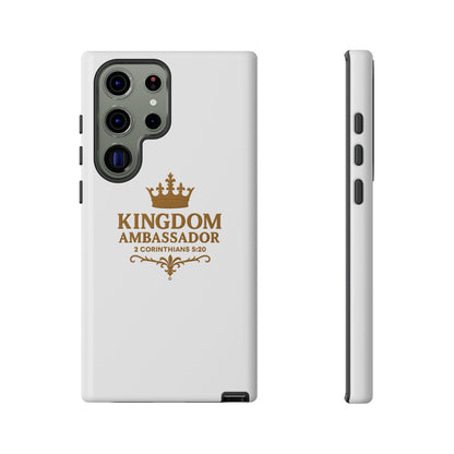 Kingdom Ambassador (Gold Lettering) Rugged Phone Case, Inspirational Mobile Cover, Gift for Faith Lovers, Faith-Based Protector