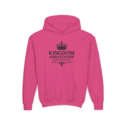 Kingdom Ambassador Youth Hoodie, Inspirational Sweatshirt for Kids, Bible Verse Apparel, Perfect Gift for Young Believers, Comfortable [...] - Cross Apparel USA