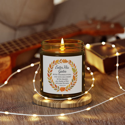 Enter His Gates with Thanksgiving Candles for Home Decor | Aromatherapy, Inspirational Gift Idea, Relaxation, Fall Decor