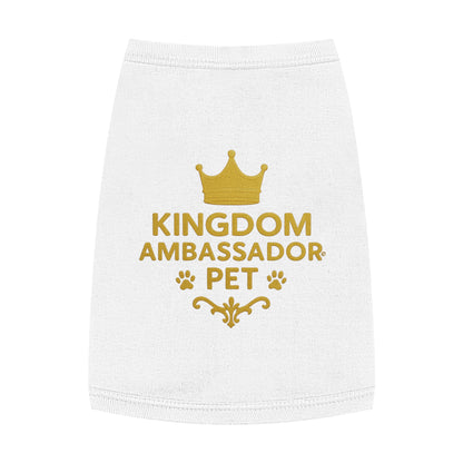 Kingdom Ambassador Pet (Gold Lettering) Tank Top, Dog Shirt, Pet Apparel, Cute Pet Gift, Pet Clothes for Any Occasion, Dog Lover Gift - Cross Apparel USA