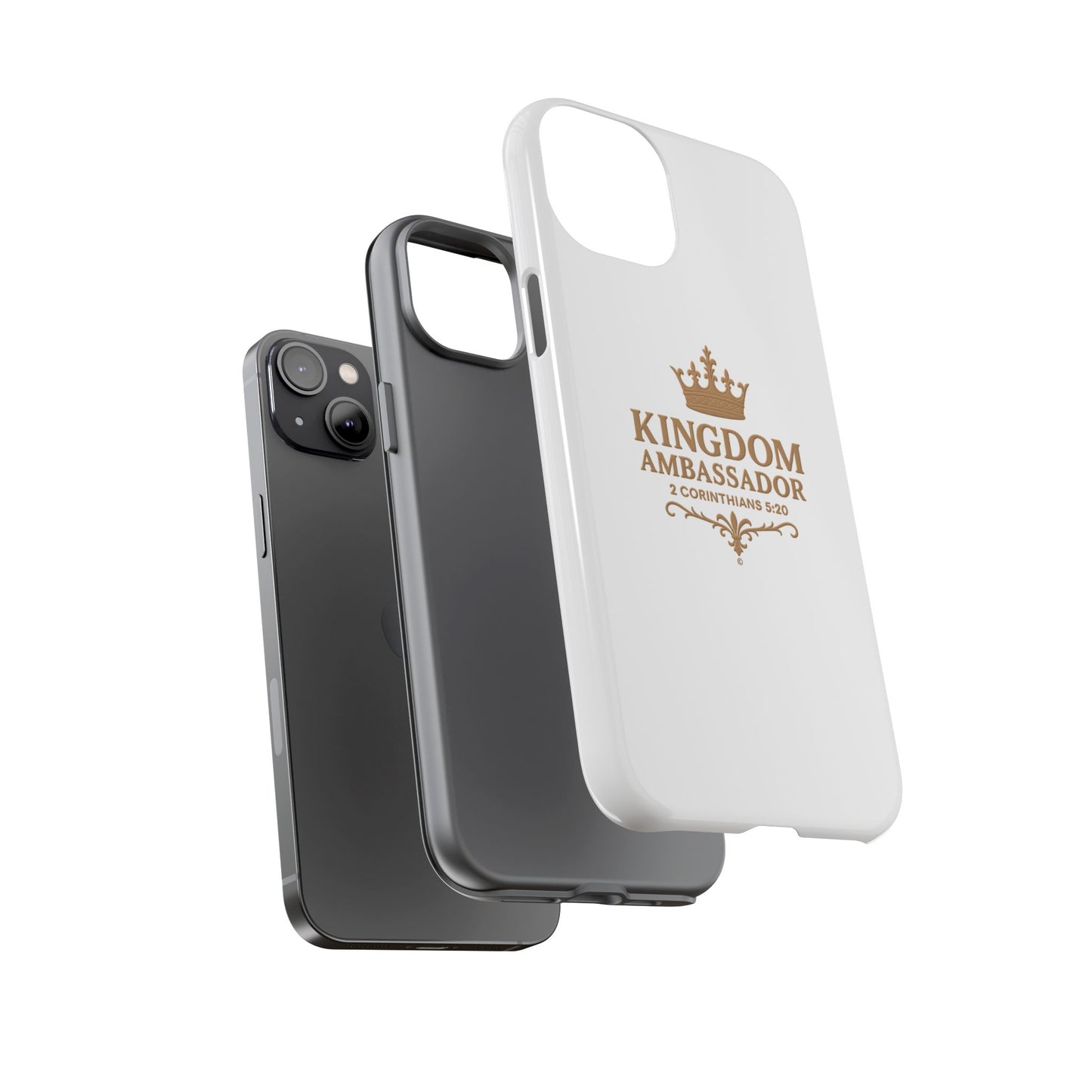 Kingdom Ambassador (Gold Lettering) Rugged Phone Case, Inspirational Mobile Cover, Gift for Faith Lovers, Faith-Based Protector
