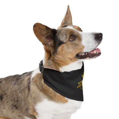 Kingdom Ambassador Pet (Gold Lettering on Black) Convenient, Clip-on Bandana Collar
