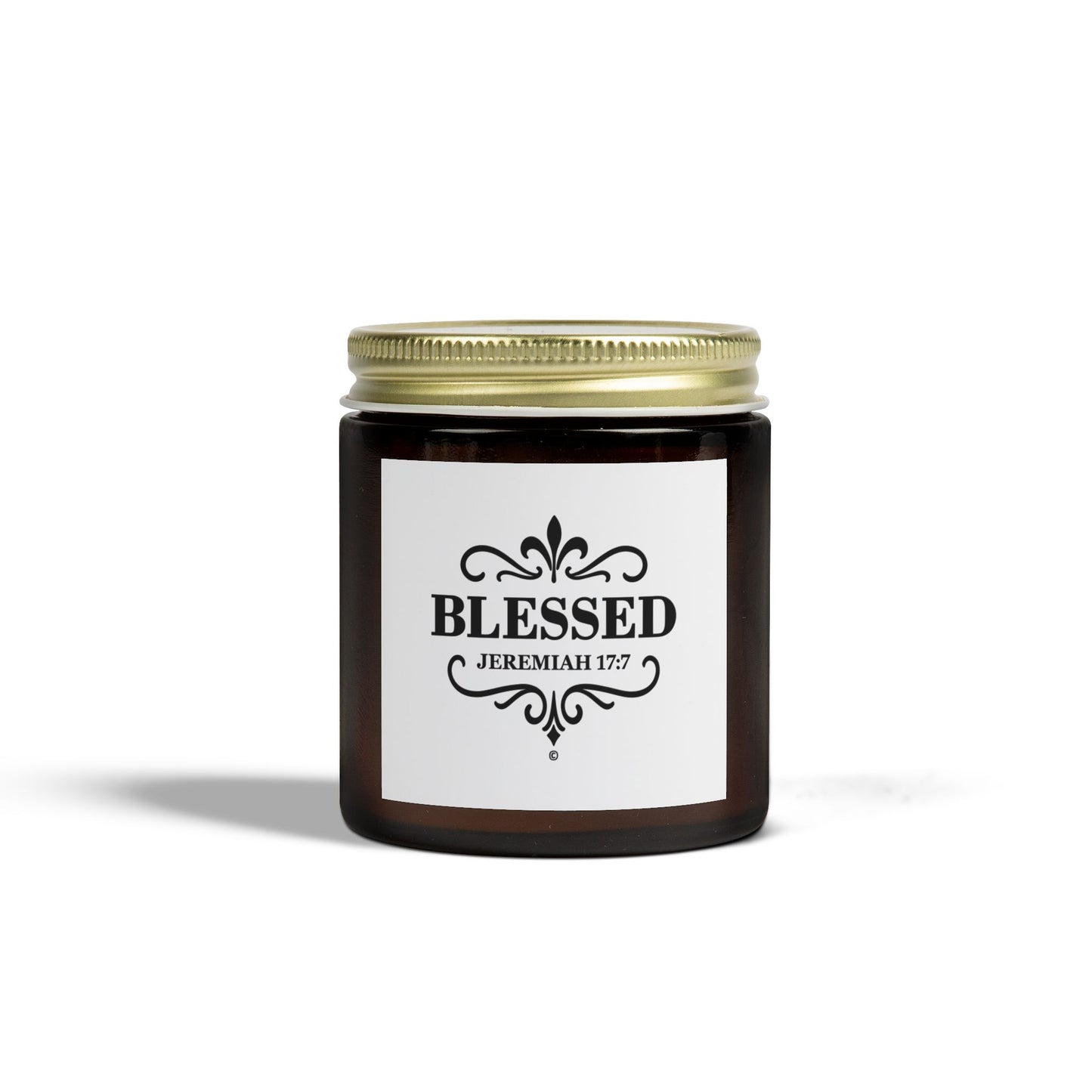 Blessed (Black Lettering) Scented Candle - Coconut Apricot Wax, Inspirational Home Decor, Relaxation, Gifts for Believers