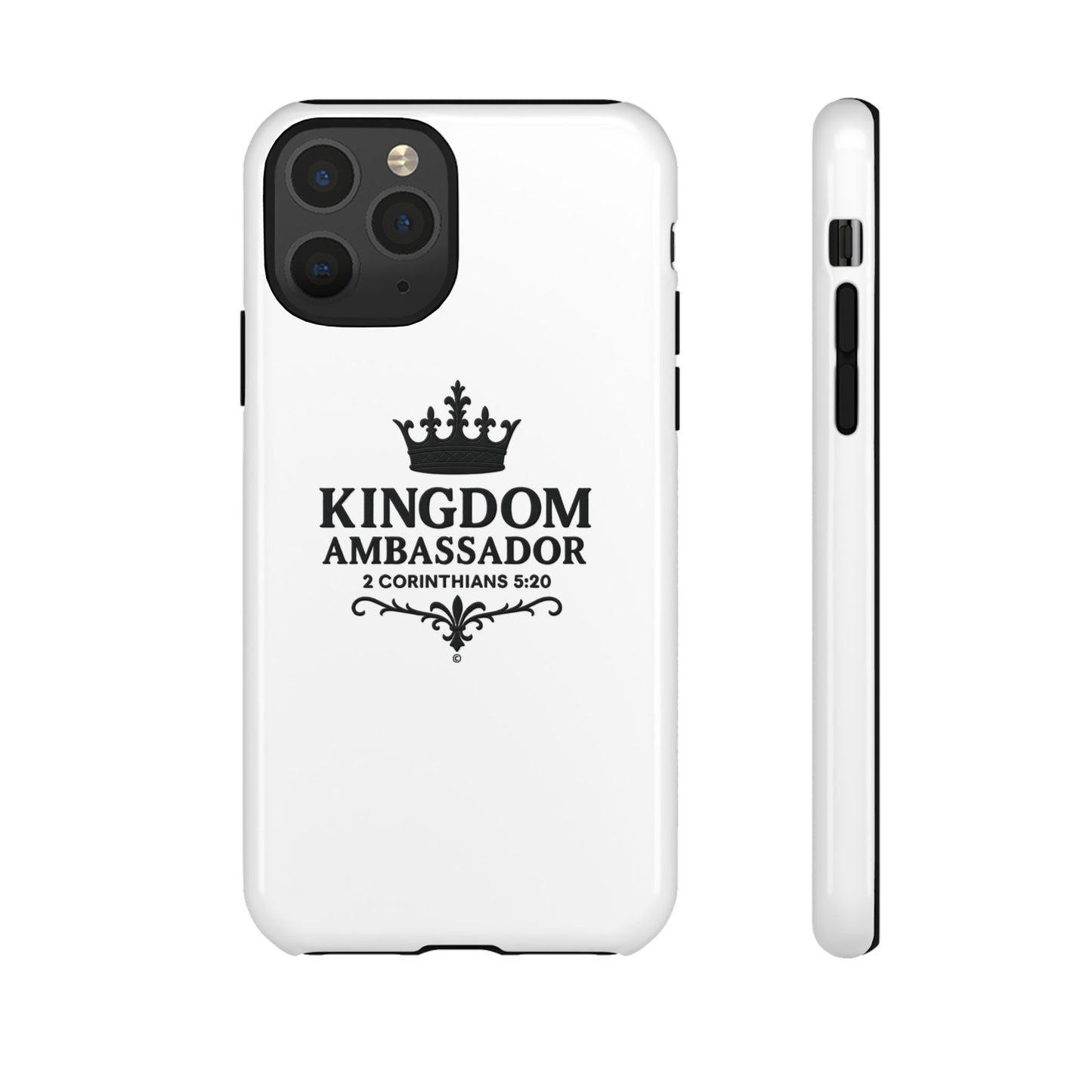 Kingdom Ambassador (Black Lettering) Rugged Phone Case, Inspirational Mobile Cover, Gift for Faith Lovers, Faith-Based Protector