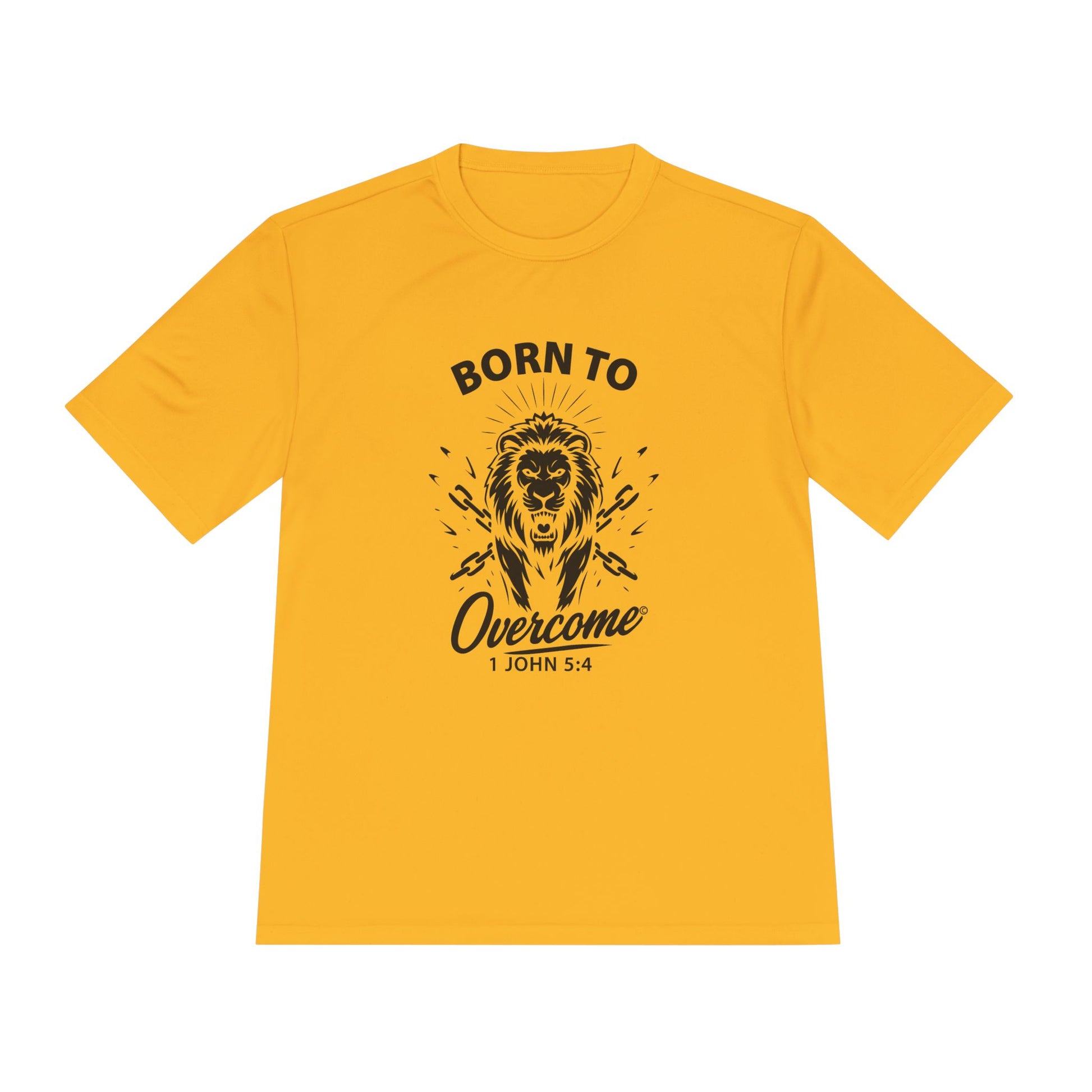 Born to Overcome (Black Lettering) Activewear Performance Moisture Wicking Tee, Faith-Based Workout Shirt, Inspirational Fitness Gear, Gift for Fitness Lovers, Bible Verse T-Shirt - Cross Apparel USA