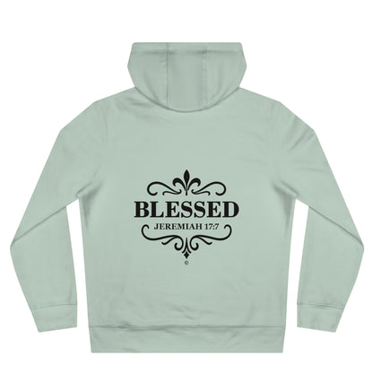 Blessed (Small Design on front plus Large Design on back) Hooded Sweatshirt, Faith-Based Hooded Sweatshirt, Inspirational Apparel, Unique Gift for Believers
