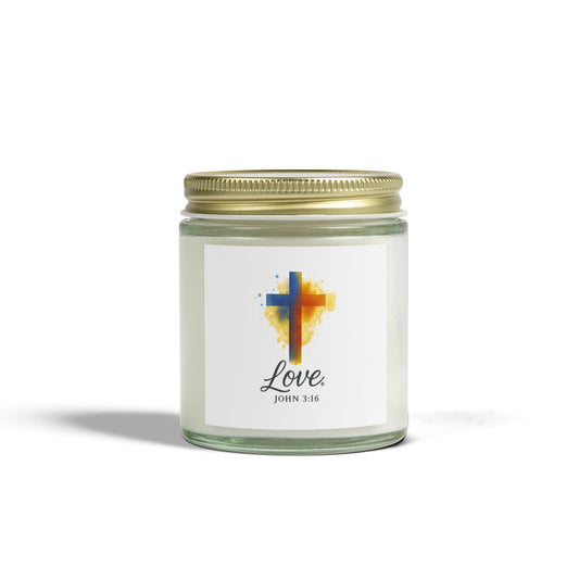 Love (Full Color) Scented Candle - Coconut Apricot Wax, Inspirational Home Decor, Gifts for Believers, Relaxation