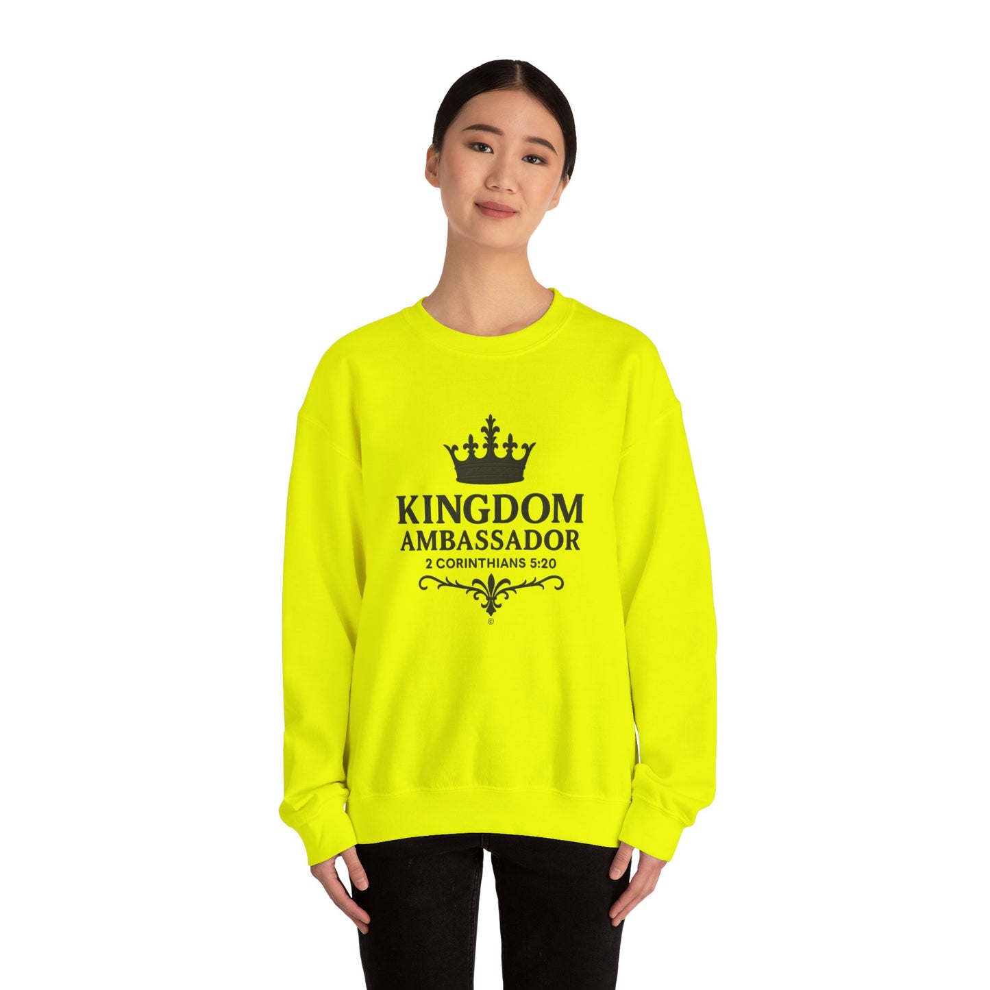 Kingdom Ambassador Sweatshirt (Black Lettering), Unisex Crewneck, Biblical Inspiration, Faith Apparel, Gift for Believers, Church Events