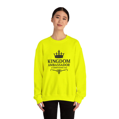 Kingdom Ambassador Sweatshirt (Black Lettering), Unisex Crewneck, Biblical Inspiration, Faith Apparel, Gift for Believers, Church Events