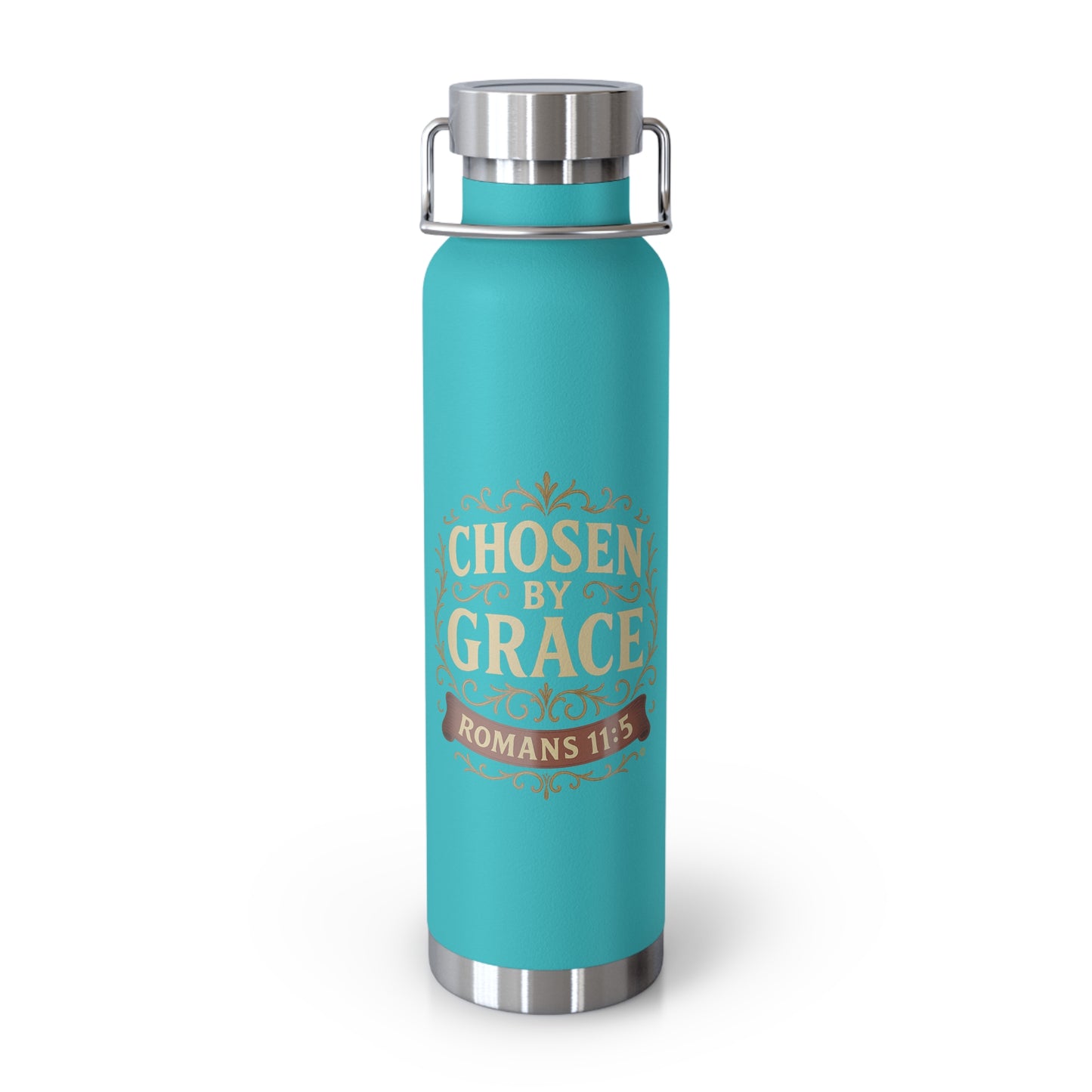 Chosen by Grace (Full Color) Insulated Water Bottle, Motivational Gift, Faith-Based Drinkware, Inspirational Travel Mug, Biblical Verse Bottle - Cross Apparel USA