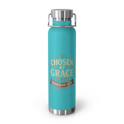 Chosen by Grace (Full Color) Insulated Water Bottle, Motivational Gift, Faith-Based Drinkware, Inspirational Travel Mug, Biblical Verse Bottle - Cross Apparel USA